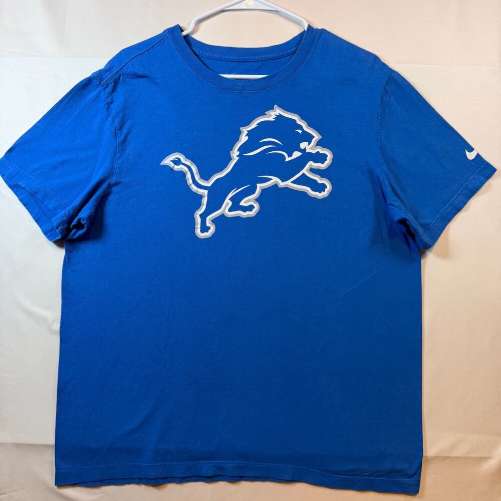Nike Detroit Lions Primary Logo The Nike Tee Blue Mens Size Large